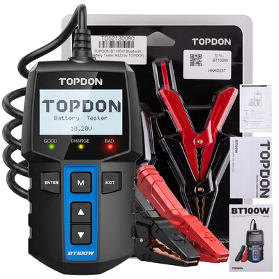 TOPDON BT100W Bluetooth тестер аккумуляторов и систем 12V