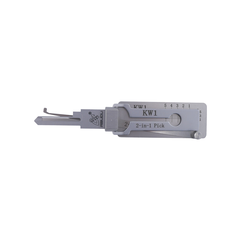 ABUDU AFCP006U KW1 Flat Milling Single Track Unlocking and Decoding 2-in-1 Tool, Tooth Depth (5-cut) IC CARD: 312