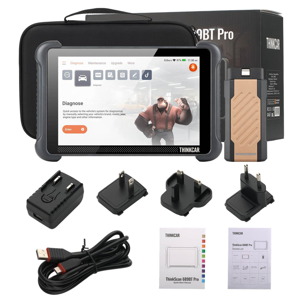 Scanner diagnostico Bluetooth THINKCAR THINKSCAN 689BT PRO con funzione IA, supporta CANFD, DOIP e J2534, 35 reset, mappatura della topologia e codifica delle ECU