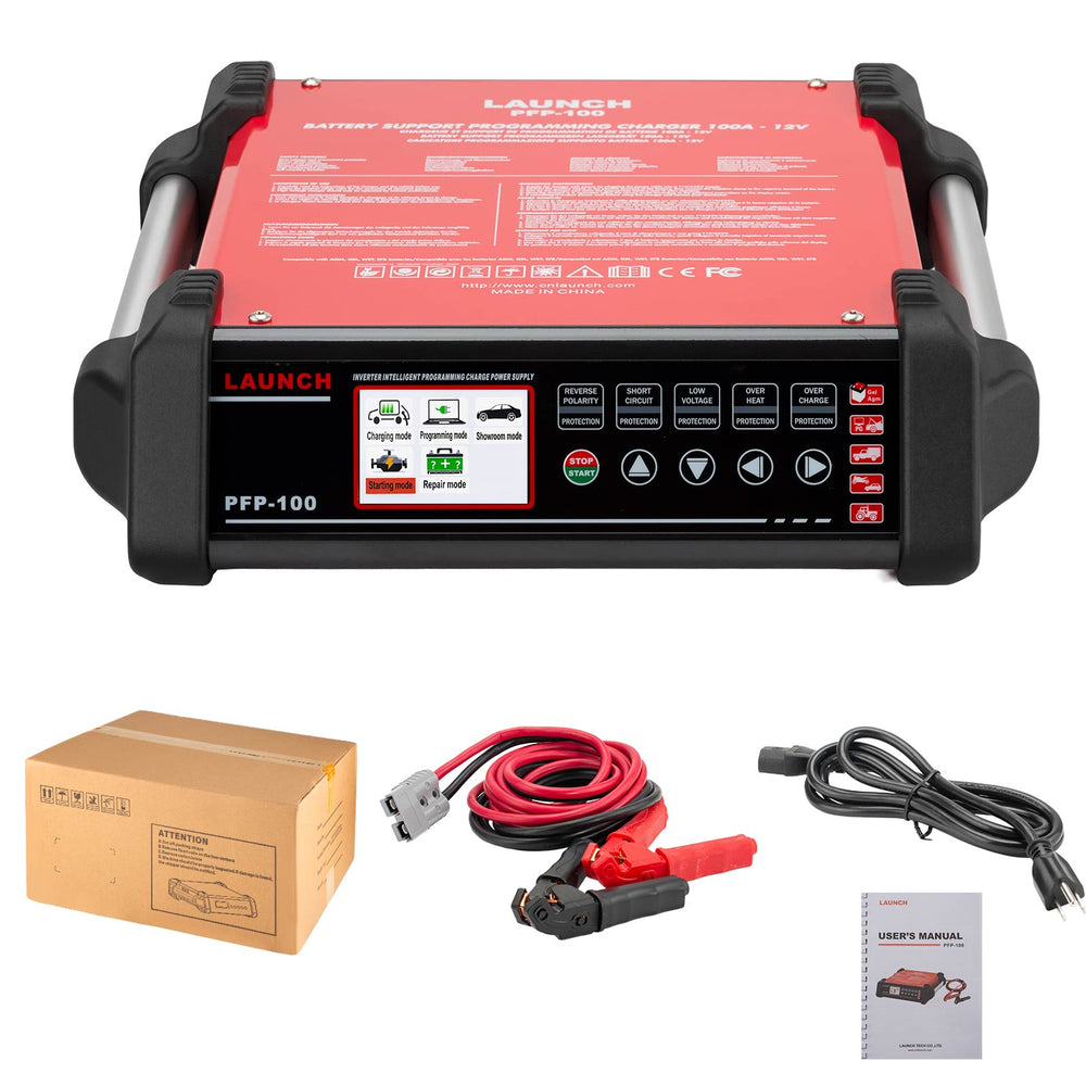 LAUNCH PFP-100 Inverter Intelligent Programming Charge Power Supply for Cars, Trucks, Boats, Tractors, Buses