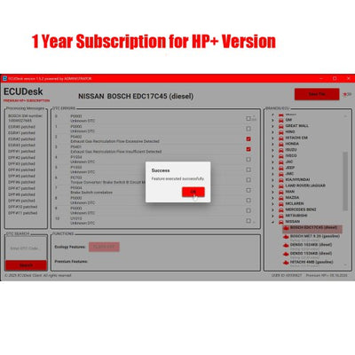 1 Year Software Subscription for ECUDesk HP+ Version