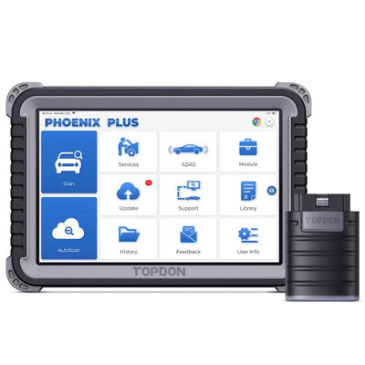 TOPDON Phoenix Plus Integrated Diagnostic Tool Bi-Directional Control Topology Mapping 41 Maintenance Services ECU Coding VAG 2 Years Update