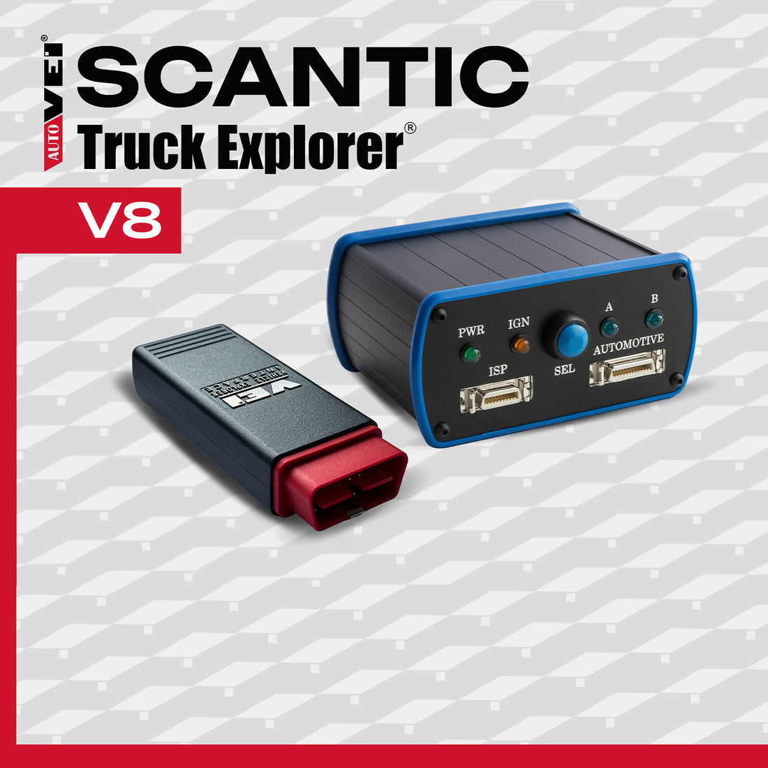 AutoVEI Truck Explorer Scantic V8 dengan 100 Token Alat Pemrograman & Diagnostik Truk