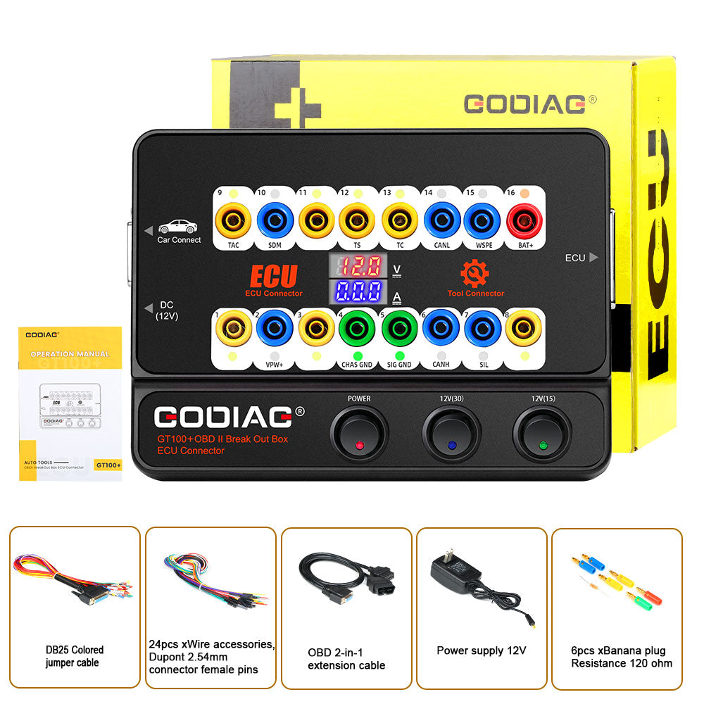 GODIAG GT100+ GT100 Pro Nuova Generazione OBDII Breakout Box con Display Corrente Elettronica