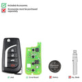 Xhorse XKTO10EN Wire Remote Key Toyota Flip Key 4 Buttons English Version, 5 Pcs/Set