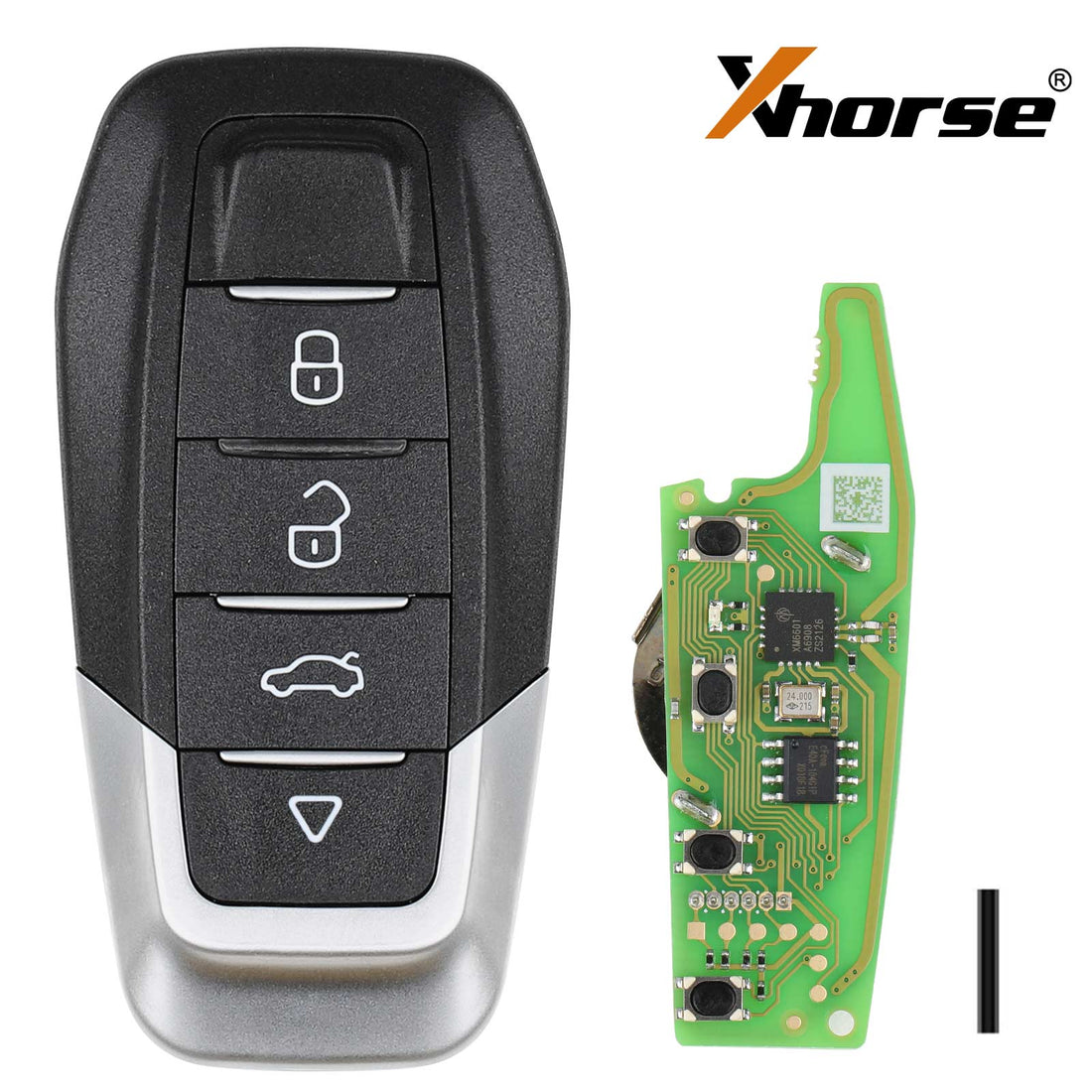 Xhorse XKFEF6EN FA.LL Typ Kabelgebundener Klappschlüssel 4 Tasten Hell Schwarz Universeller Fernbedienungsschlüssel, 5 Stück pro Set
