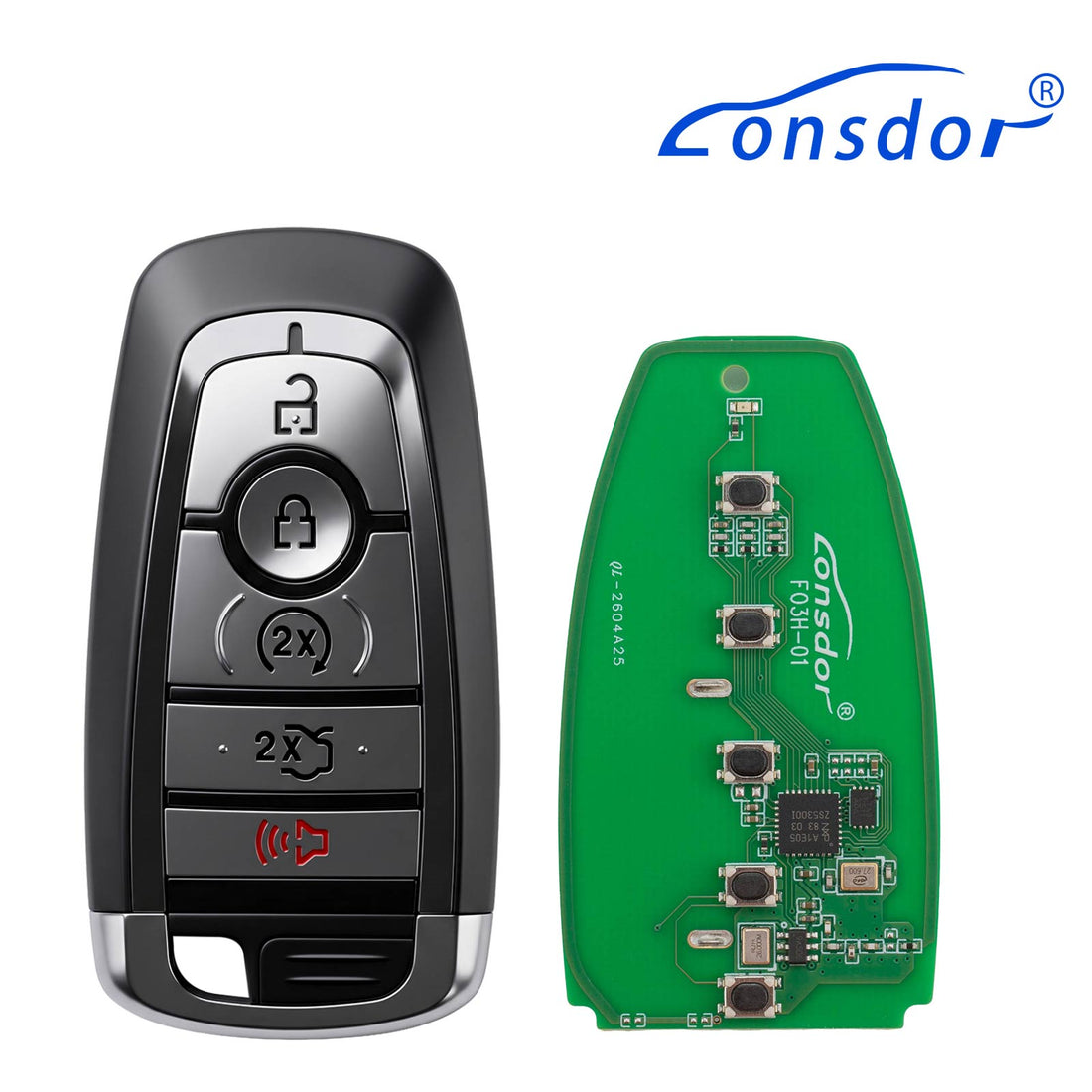 LONSDOR FO3H-02 High Frequency Remote Key 5 Buttons for Ford Supports ID46 ID49, 868/902MHZ