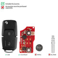 Xhorse XKB528EN B5 Style 2 Buttons Folding Key Second Generation Universal Remote, 5pcs per lot