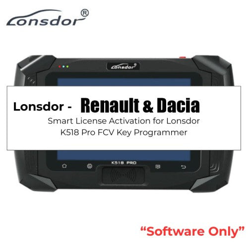 Attivazione Licenza Renault / Dacia per Programmatore Chiavi Lonsdor K518 PRO Versione FCV