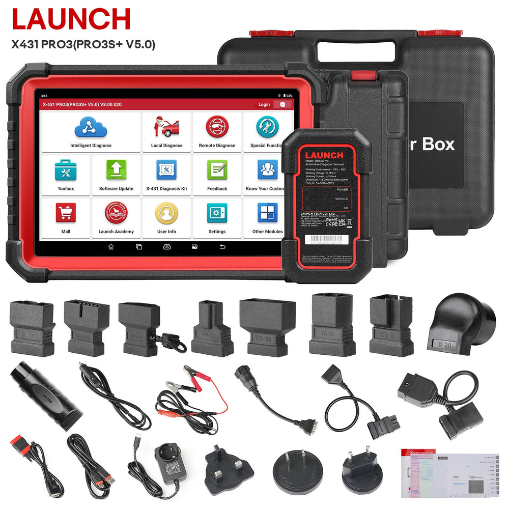 LAUNCH X431 PRO3S+ V5.0 Global Version Bi-Directional Scan Tool, 37+ Reset Service, OE-Level Full System Bluetooth Diagnostic Scanner, ECU Coding
