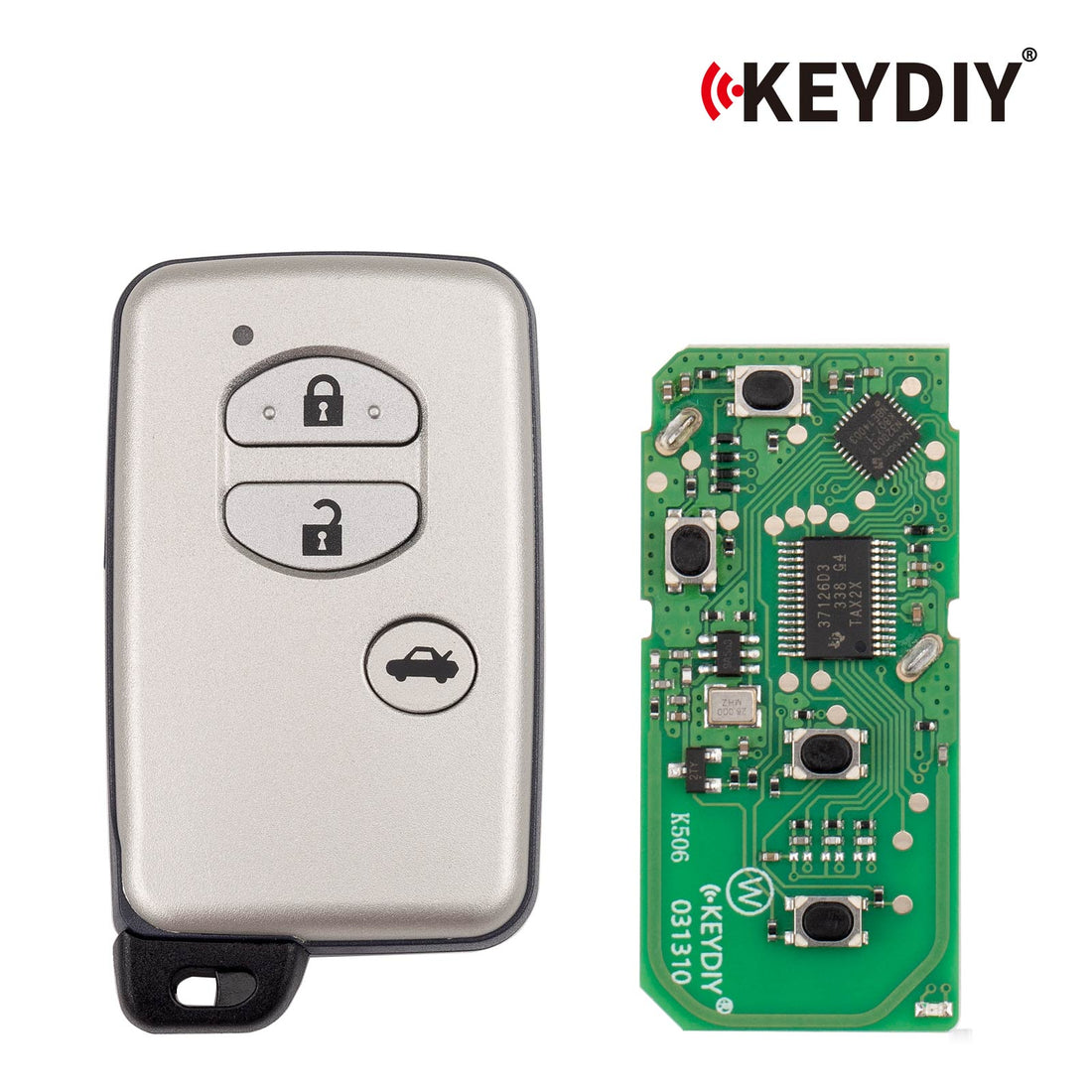 KEYDIY KD TDB03-3 (серо-серебристый) Универсальный умный пульт для Toyota с 3 кнопками и серебристо-серой оболочкой, 5 шт./лот  