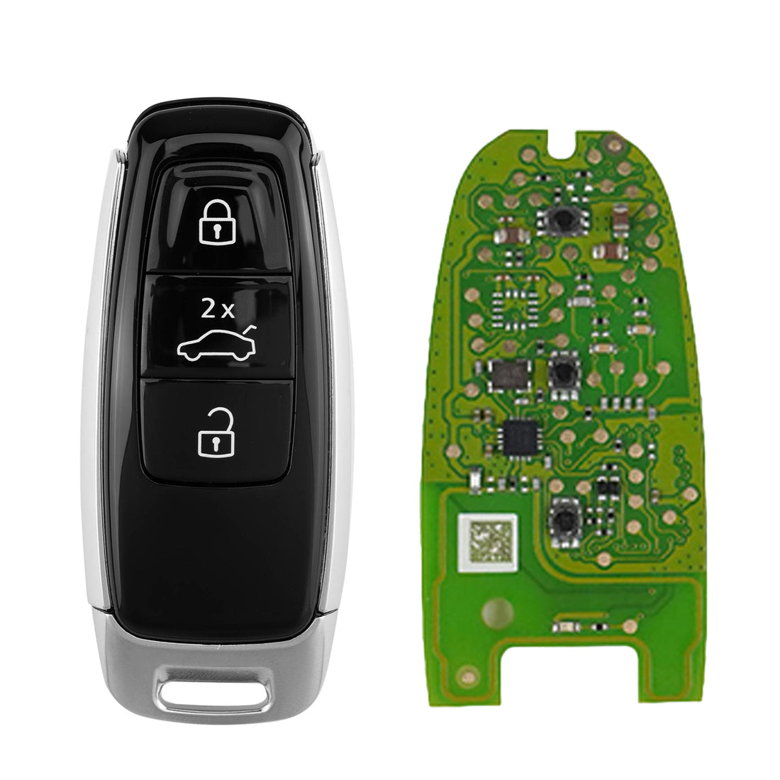 XHORSE XSMA8YEN VVDI A8 Tropfenförmiges MLB Spezial-PCBA mit 3-Tasten-Gehäuse, Schwarz/Silber, kompatibel mit Audi, Volkswagen, Bentley, Porsche und Lamborghini