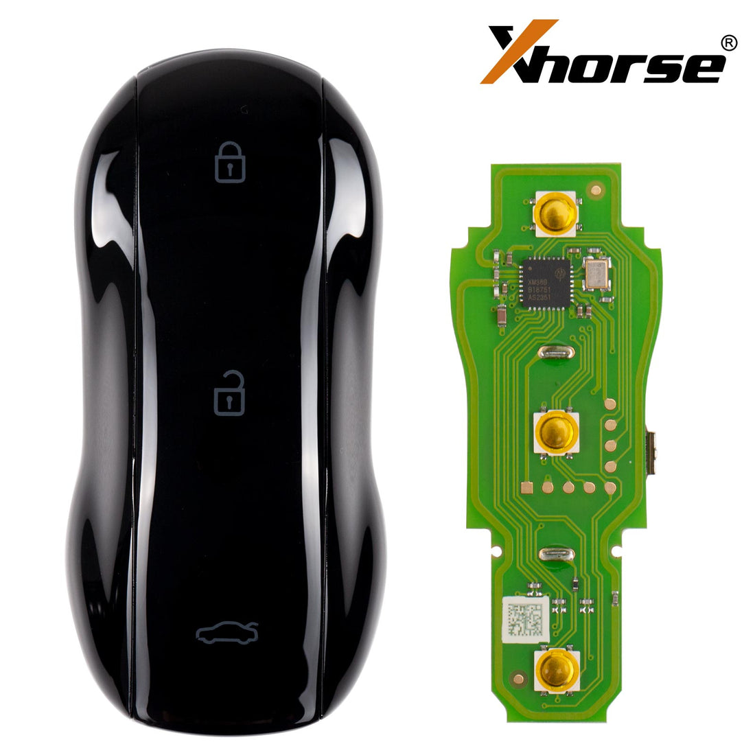 Xhorse XSSC21EN XM38 TOY.T مفتاح ذكي عالمي بأسلوب سيارة سوبر لامع باللون الأسود، 5 قطع في المجموعة