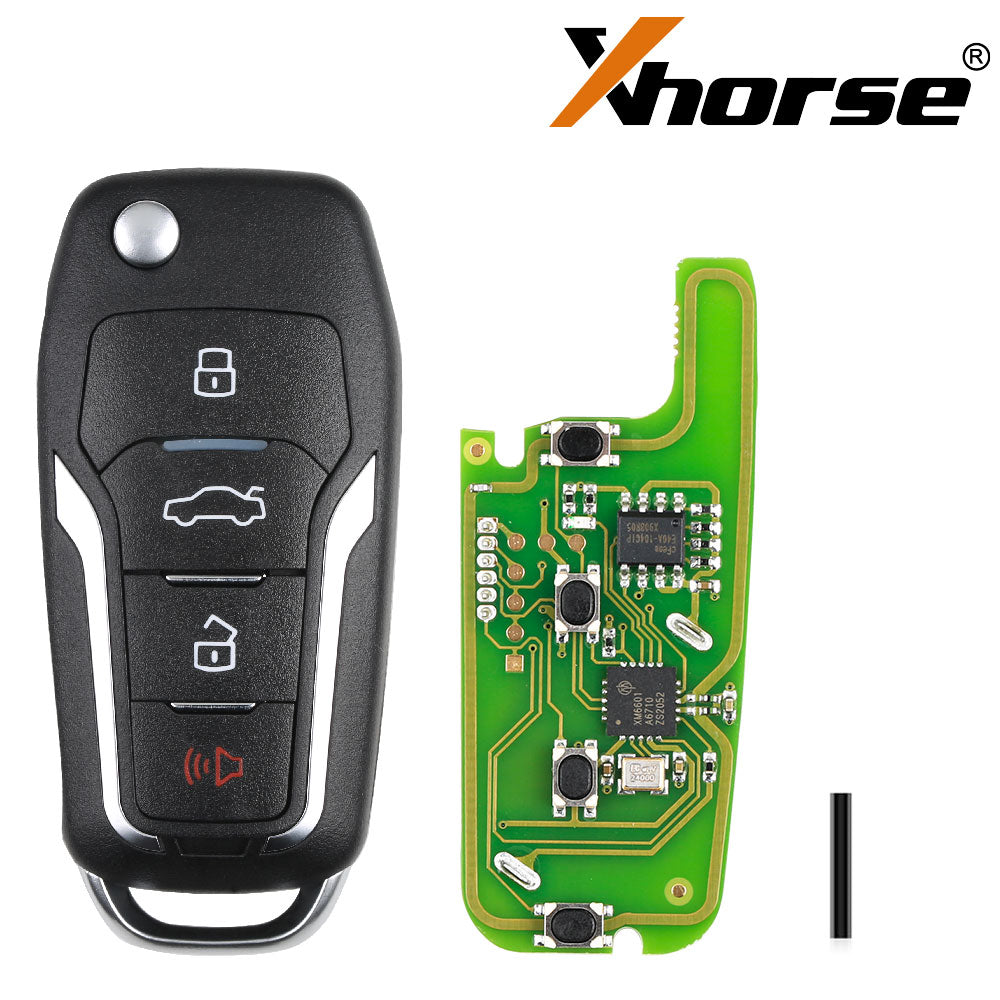 Пульт-ключ Ford Condor Flip Wire Xhorse XKFO01EN с 4 кнопками, неподвижный ключ King, английская версия, 5 штук в комплекте