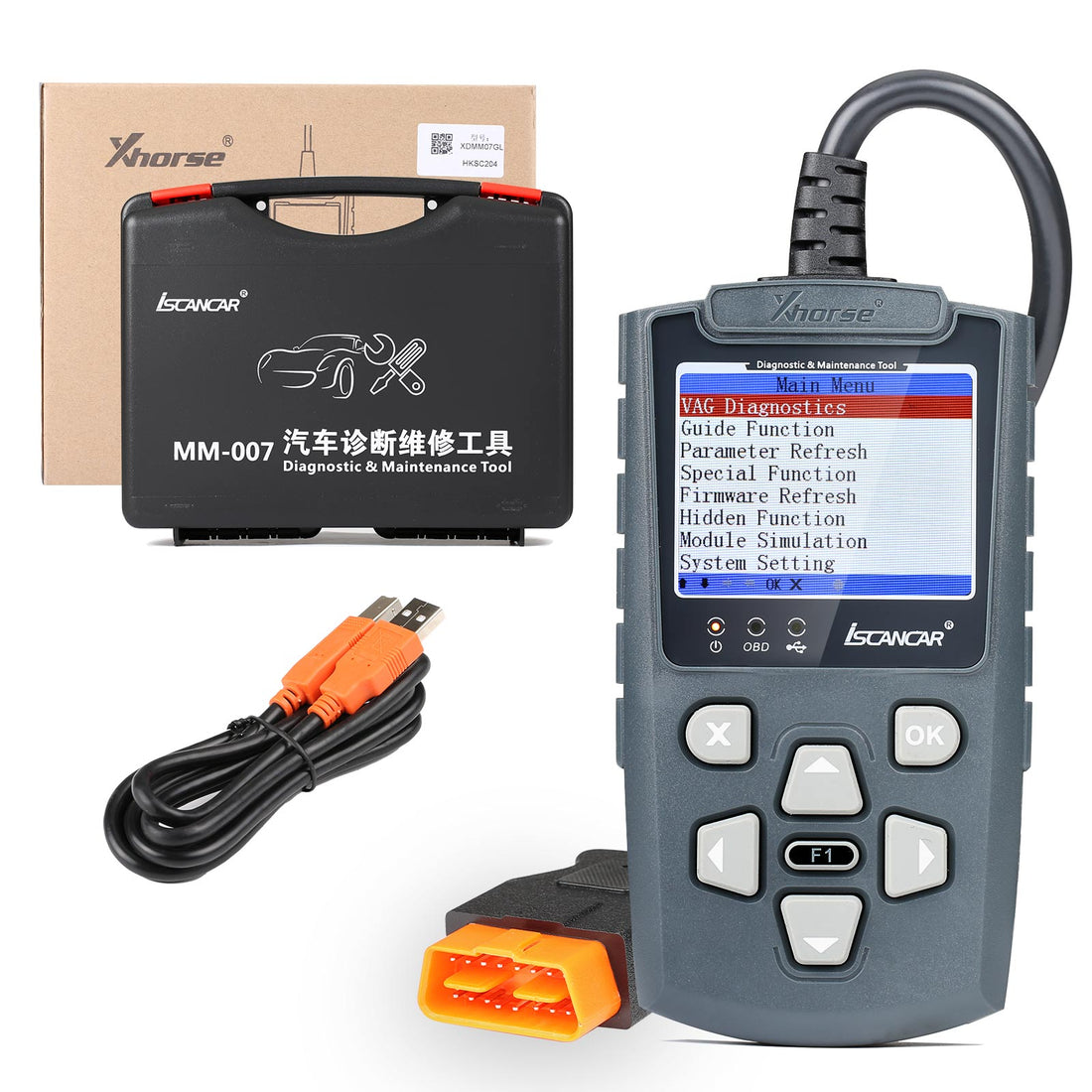أداة تشخيص وصيانة Xhorse Iscancar VAG-MM007 لسيارات VW، Audi، Skoda، Seat مع تصحيح عداد المسافات MQB ودعم التحديث دون اتصال