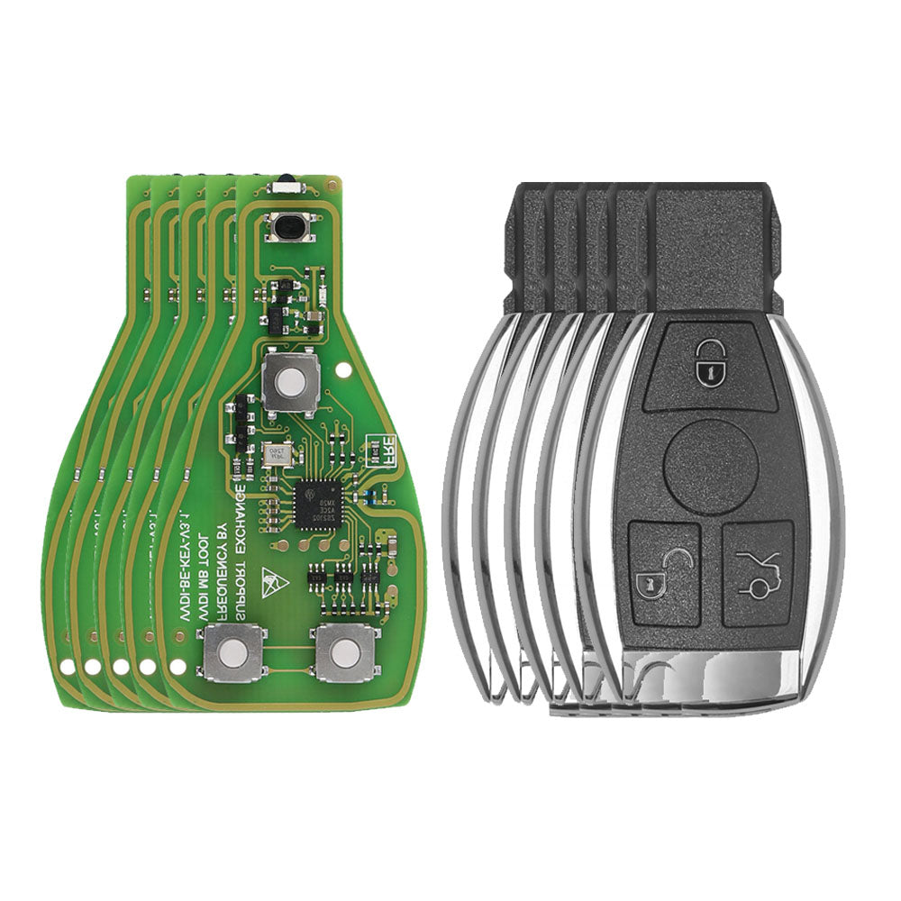 5개 세트 Xhorse VVDI BE 키 프로 메르세데스 벤츠용 스마트 키 쉘 3버튼 또는 4버튼 패닉 포함, VVDI MB 도구 토큰 5개 무료 포함