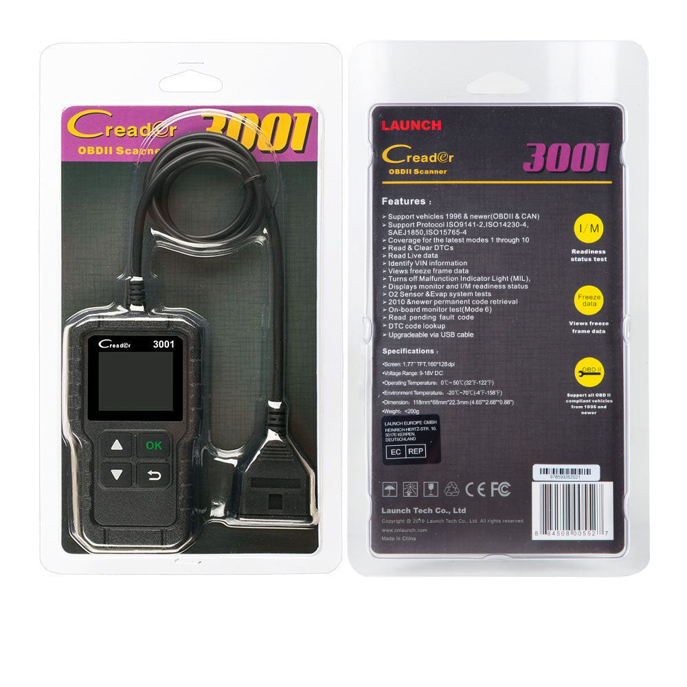 Original Launch Creader 3001 OBDII / EOBD Code Scanner Support Languages Same as AL419