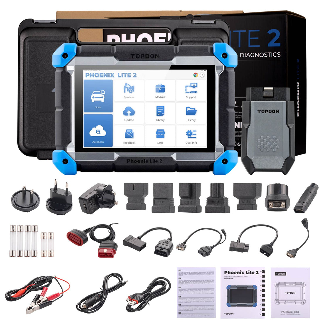 TOPDON Phoenix Lite2 OE-Level-Scan-Tool, 8", bidirektionale Steuerung, 35 Servicefunktionen