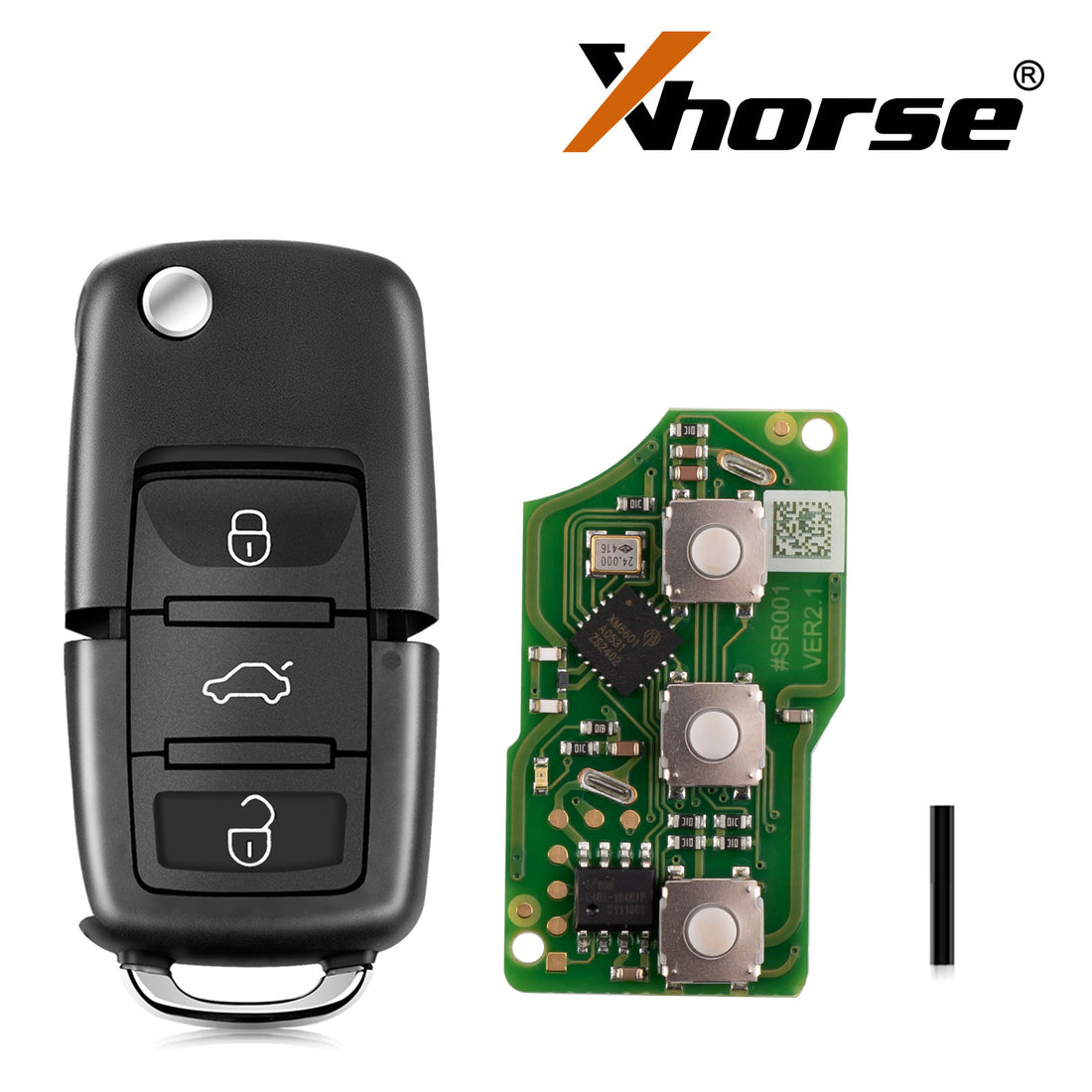 Llave remota con cable Xhorse XKB501EN para VW B5 llave plegable 3 botones versión en inglés 5 unidades/lote