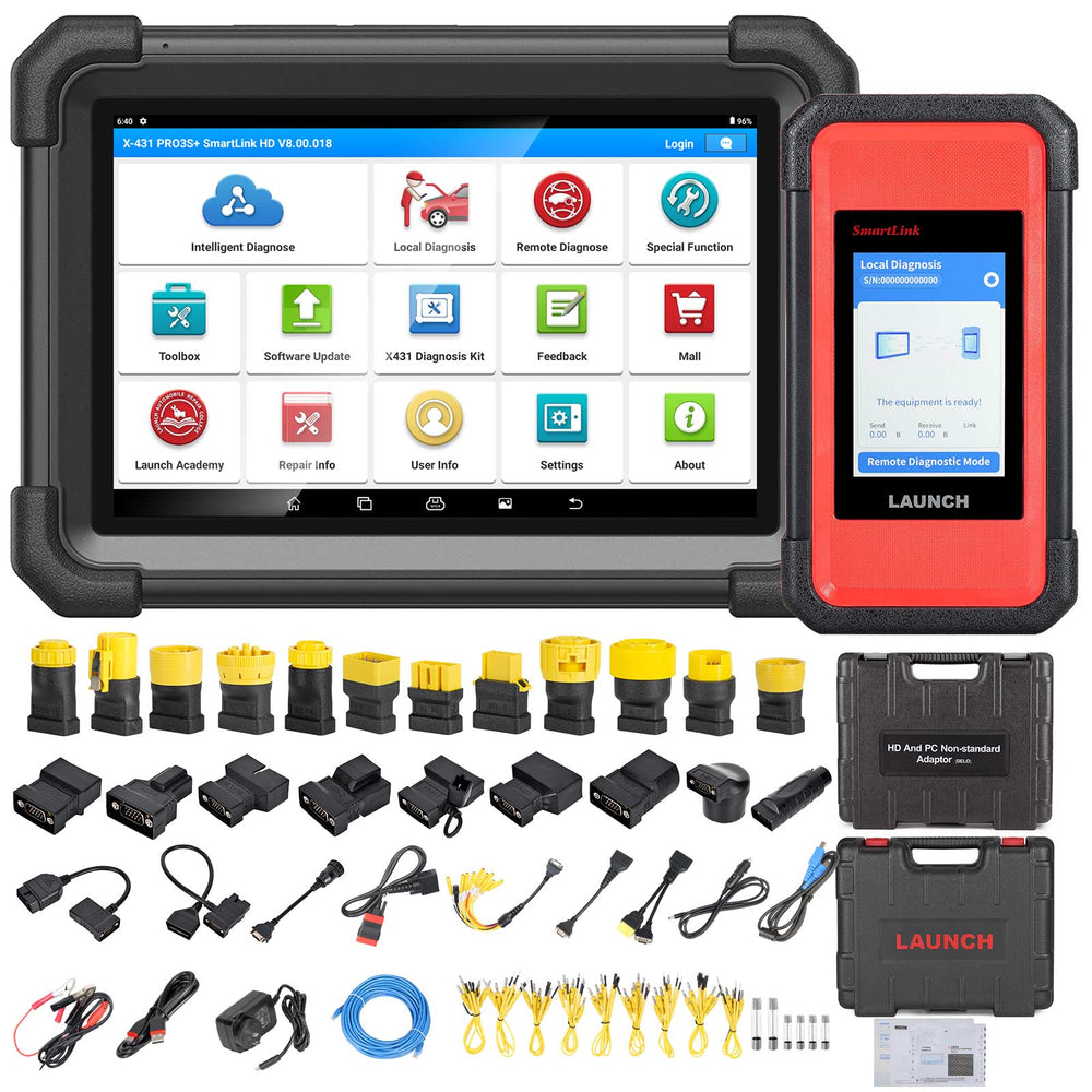 LAUNCH X431 PRO3S+ SmartLink HD, Diesel&Gasoline, 12V&24V Bi-Directional Scan Tool, ECU Coding, Support CANFD &DOIP, J2534 Programming