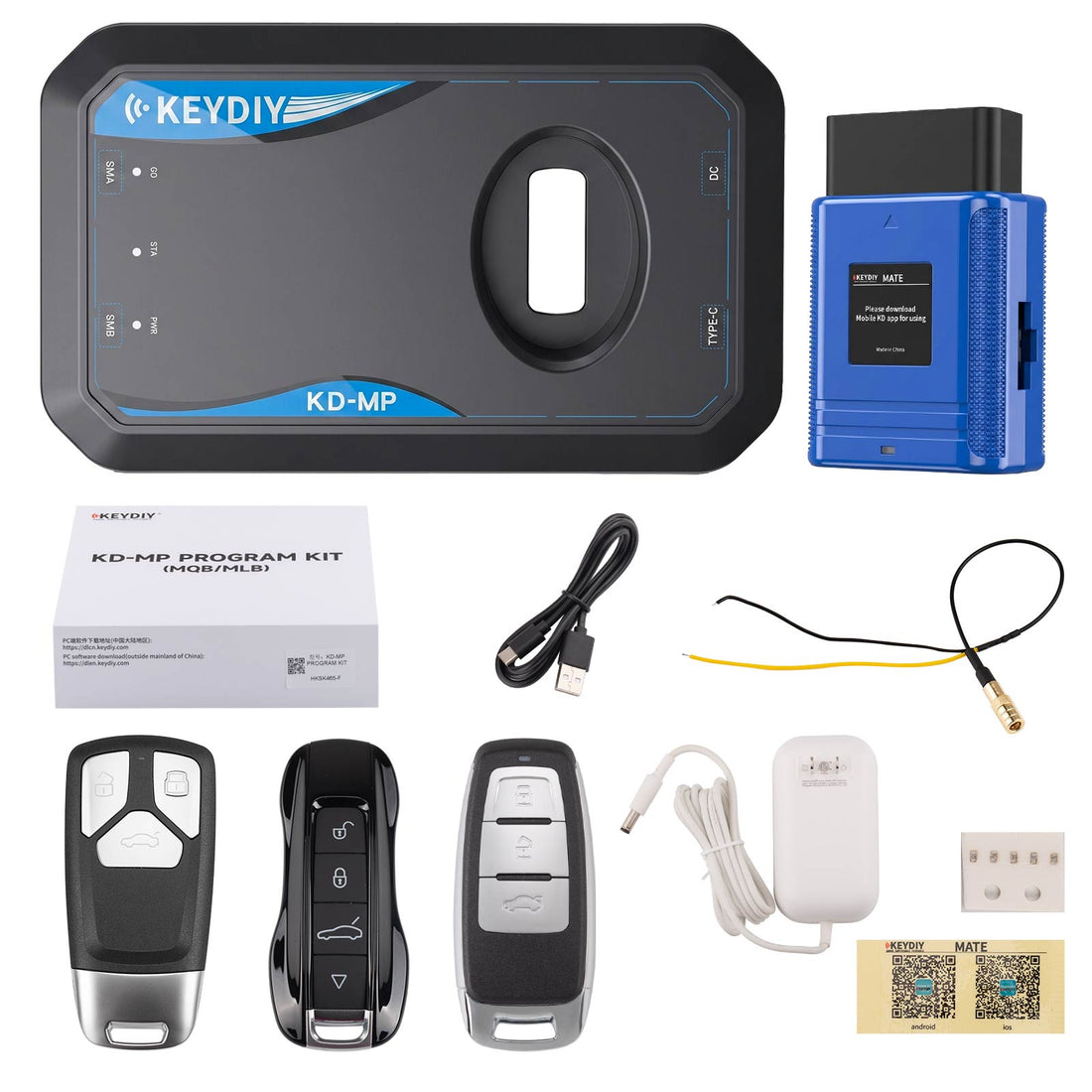 مجموعة عرض KEYDIY KD-MP 5 في 1 تشمل KEYDIY KD-MP + KD-MATE + أجهزة التحكم عن بعد MLB08 + MLB19 + MLB26