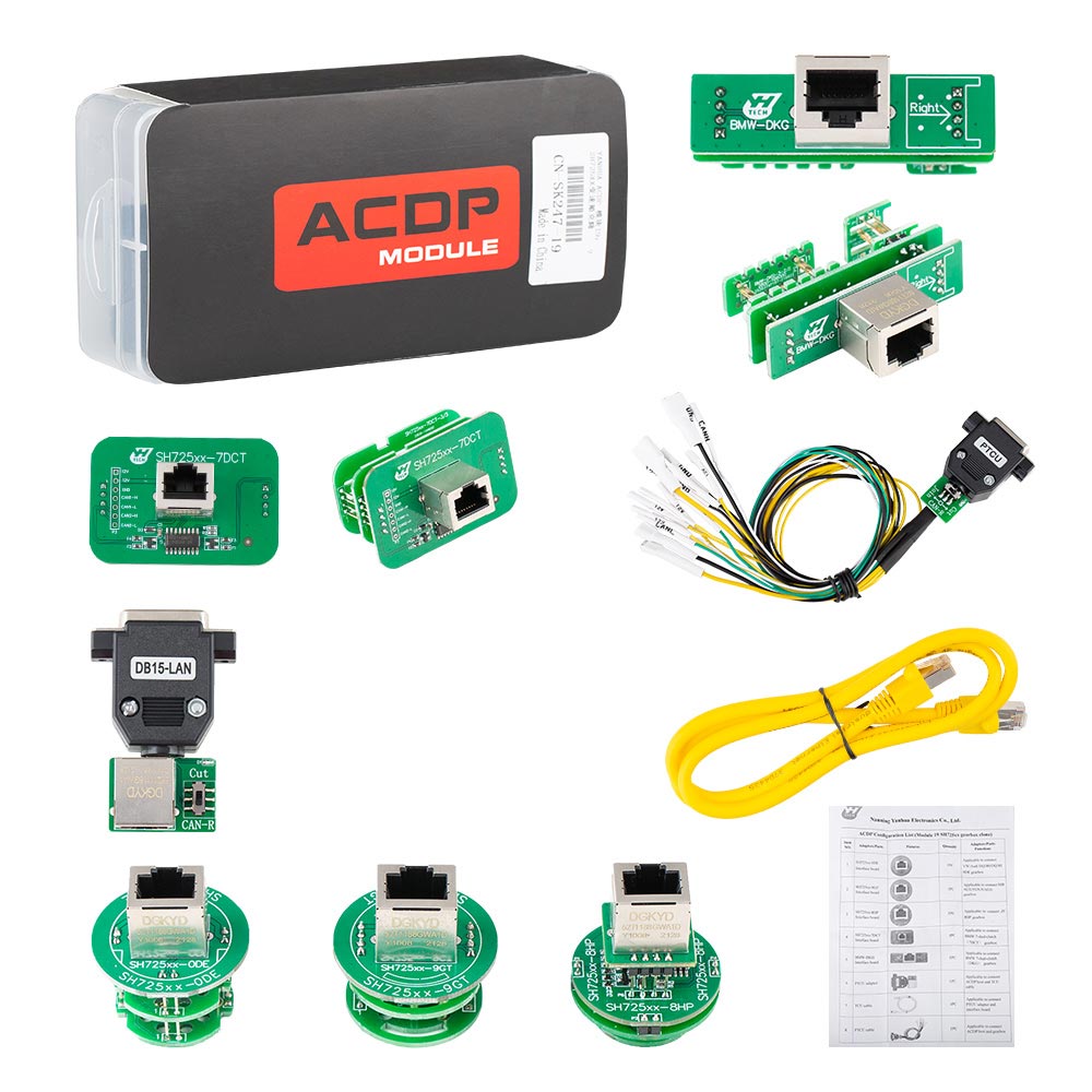 Yanhua Mini ACDP-2 Modulo 19 Clonazione Cambio SH725XX con Licenza A000 per ZF 8HP, VW/Audi DQ380 DQ381 0DE, Mercedes-Benz VGS-NAG3 e BMW Getrag 7DCT TEMIC DKG