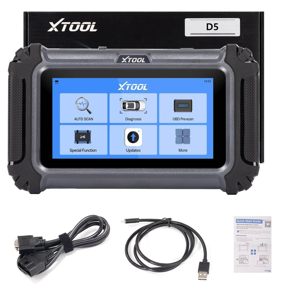 XTOOL D5 Vehicle Scanner with 9 Maintenance Services Oil Light Reset, EPB, SAS, BMS Reset, Throttle, TPMS Reset, Injector Coding