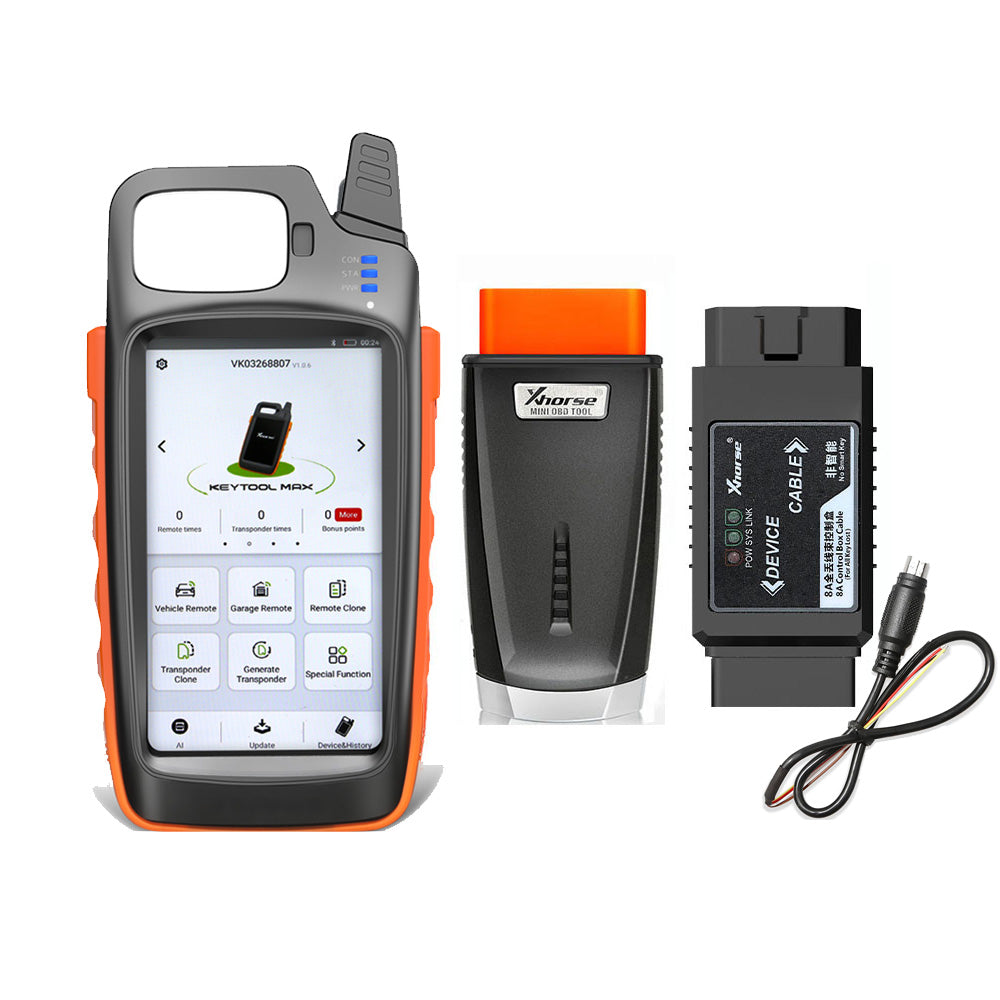 Xhorse VVDI Key Tool Max + MINI OBD Tool + Adapter Toyota 8A All Keys Lost Dapatkan Kabel Perbarui Gratis