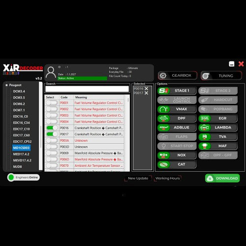 Perangkat lunak XirDecoder DTC Chip Tuning All Solutions versi dasar