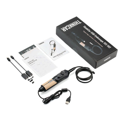 منظار USB من THINKCAR موديل TES102 مع رأس 5.5 مم مقاوم للماء بمعيار IP67 و6 أضواء LED قابلة للتعديل، بدقة 1280*720، يعمل مع THINKSCAN 689BT/MUCAR 892BT/MUCAR VO8