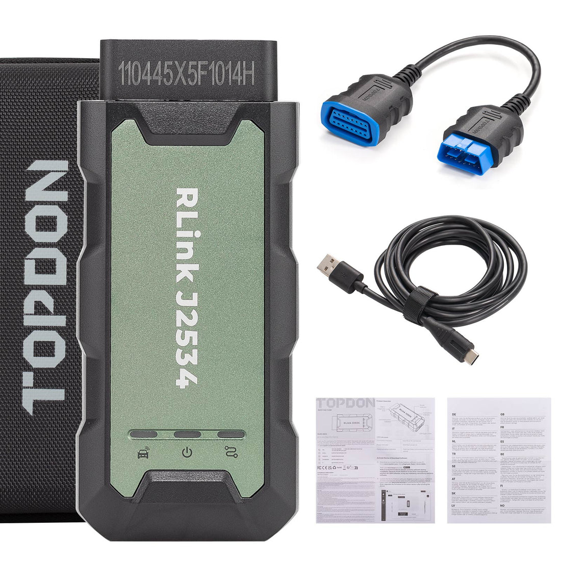 TOPDON Rlink J2534 パススループログラマー 全J2534プロトコル対応 Windows 7、8、10、11対応