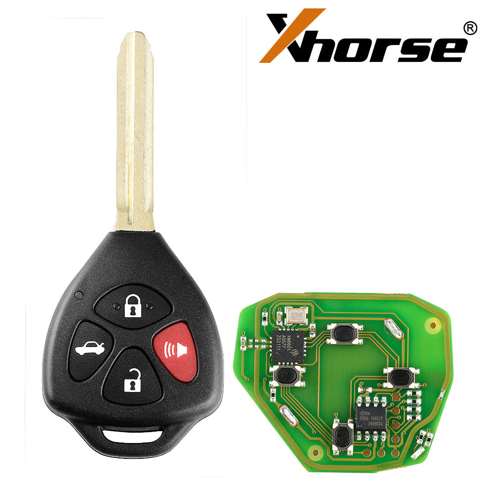 Xhorse XKTO02EN Toyota Flachkabel-Fernbedienungsschlüssel 4 Tasten Dreieck Englische Version 5 Stück pro Set