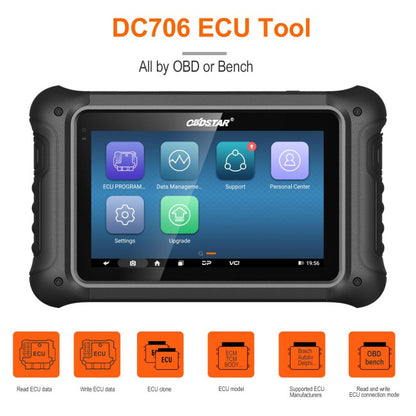 2026 Full Version OBDSTAR DC706 ECU Tool for Car and Motorcycle with ECM+TCM+BODY ECU Clone by OBD or BENCH