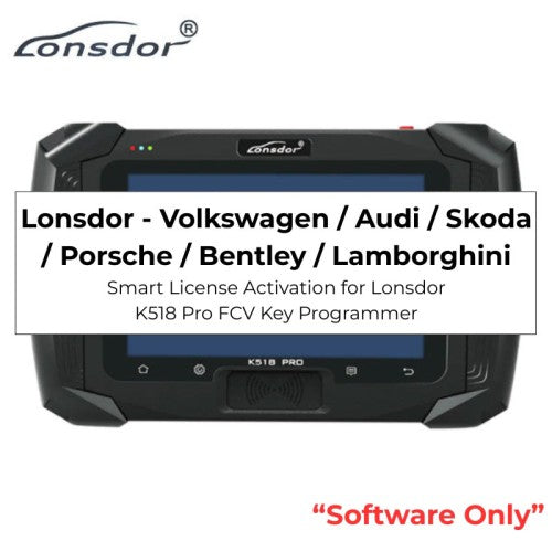 Активация лицензии VW / Audi / Skoda / Porsche / Bentley / Lamborghini для программатора ключей Lonsdor K518 PRO FCV версии