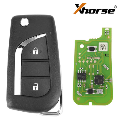 Xhorse XKTO01EN Universal Remote Key Toyota 2 Buttons Compatible with VVDI Key Tool and VVDI2 English Version 5pcs per Lot