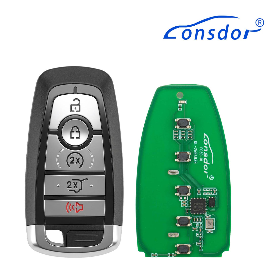 LONSDOR FO30 Series Smart Key FO30-0C Low Frequency 315/433 MHz 5 Buttons for Ford