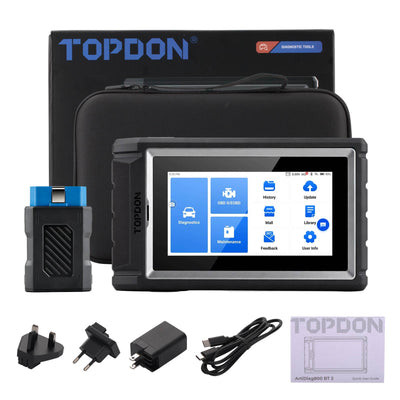 TOPDON Artidiag800 BT con 2 registros históricos de diagnóstico, 28 servicios de mantenimiento, diagnóstico de todos los sistemas, AutoVin y AutoScan, soporte CAN-FD y FCA Gateway  