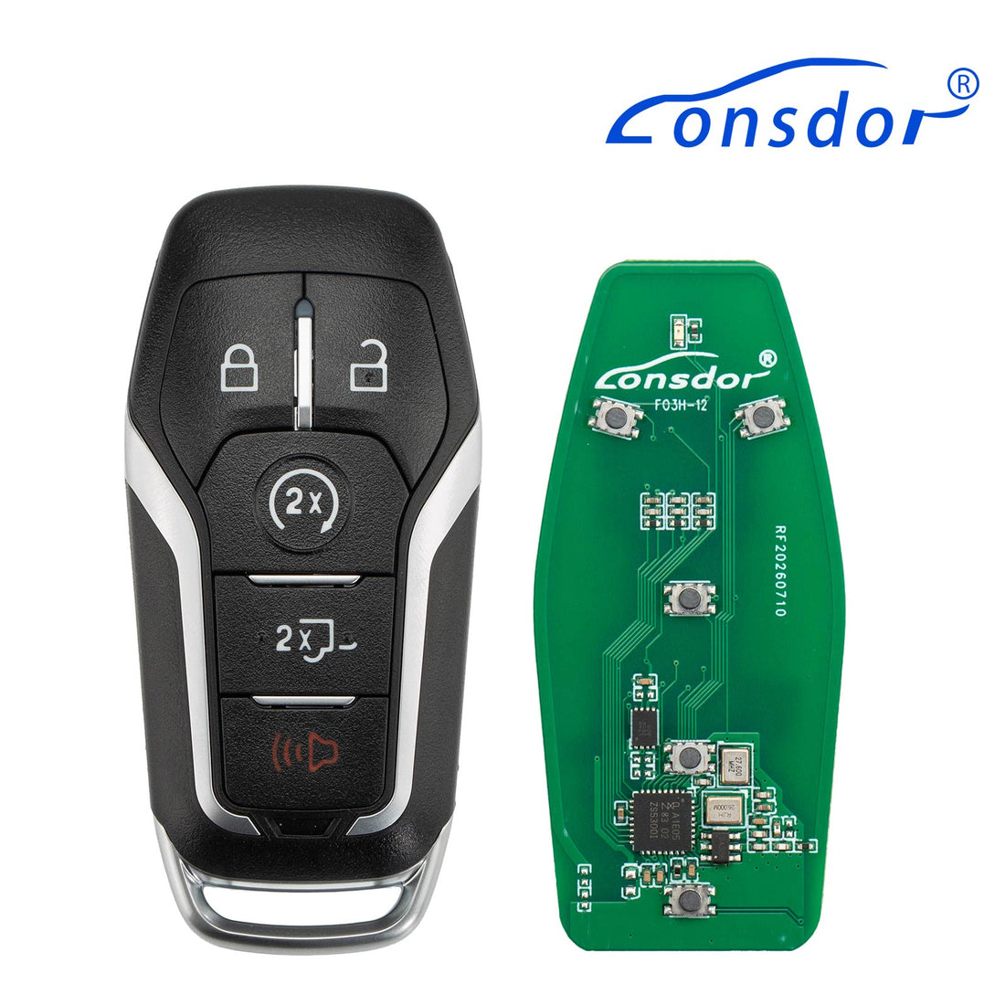 Serie LONSDOR FO3H Llave Inteligente FO3H-17 Compatible con ID46 ID49 Alta Frecuencia 902/868MHZ 5 Botones para Ford