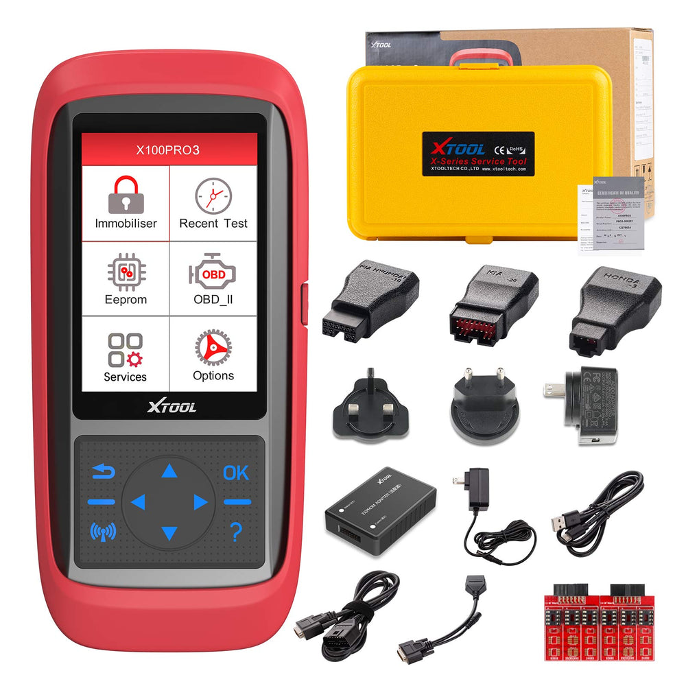 XTOOL X100Pro3 Key IMMO Programming Device with EEPROM Adapter, Supports 7 Special Functions, Full OBD2 Functions, Free Lifetime Upgrades