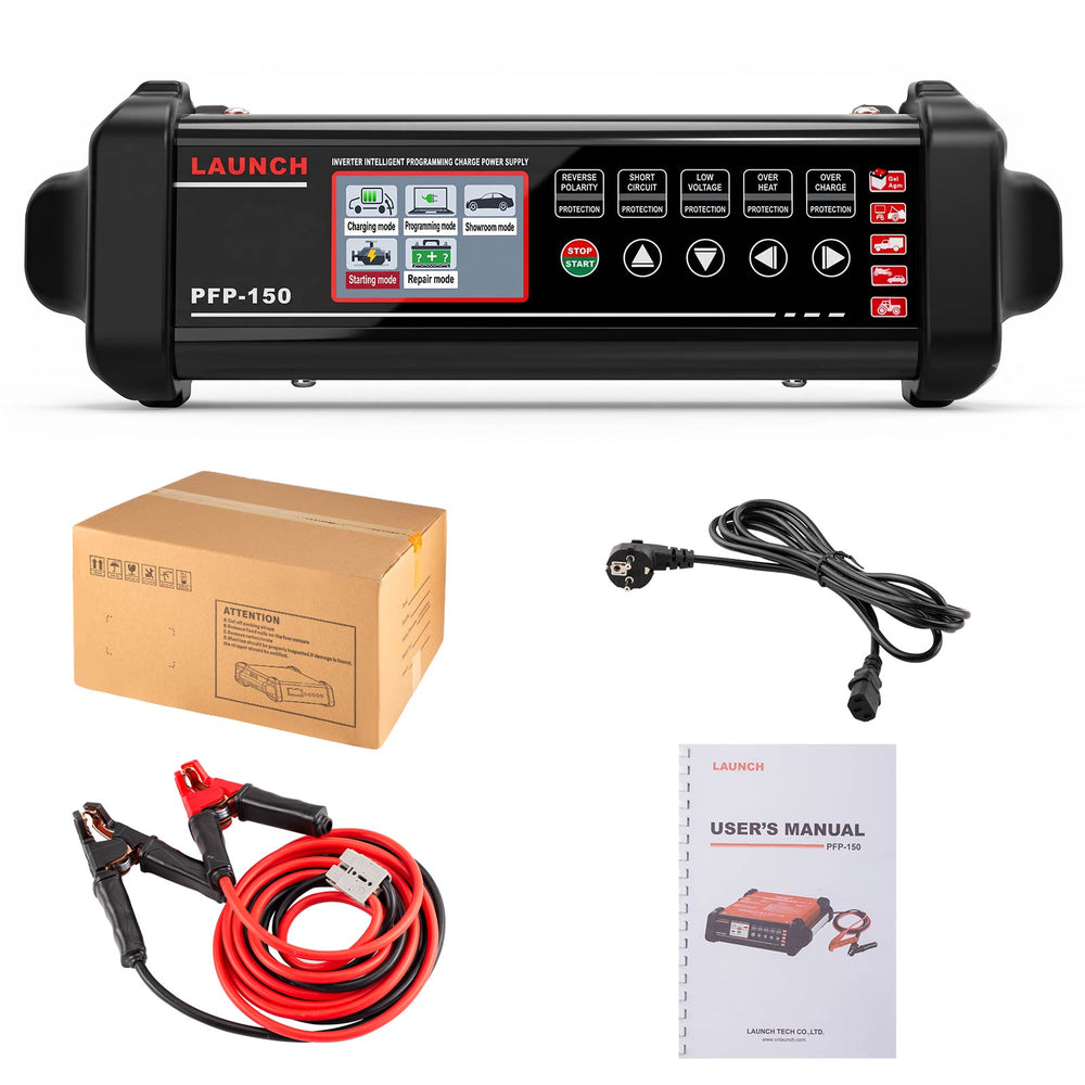 [220V/110V] LAUNCH PFP-150 Inverter Intelligent Programming Charge Power Supply for All Types of Vehicles, Cars, Trucks, Boats, Tractors, Buses