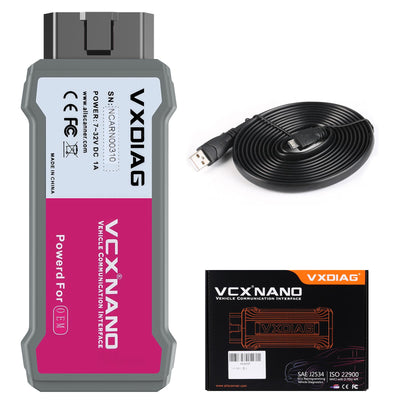أداة التشخيص VXDIAG VCX NANO لسيارات رينو، لجميع الأنظمة، مع ترميز وبرمجة وحدات التحكم الإلكترونية J2534، وماسح OBD2