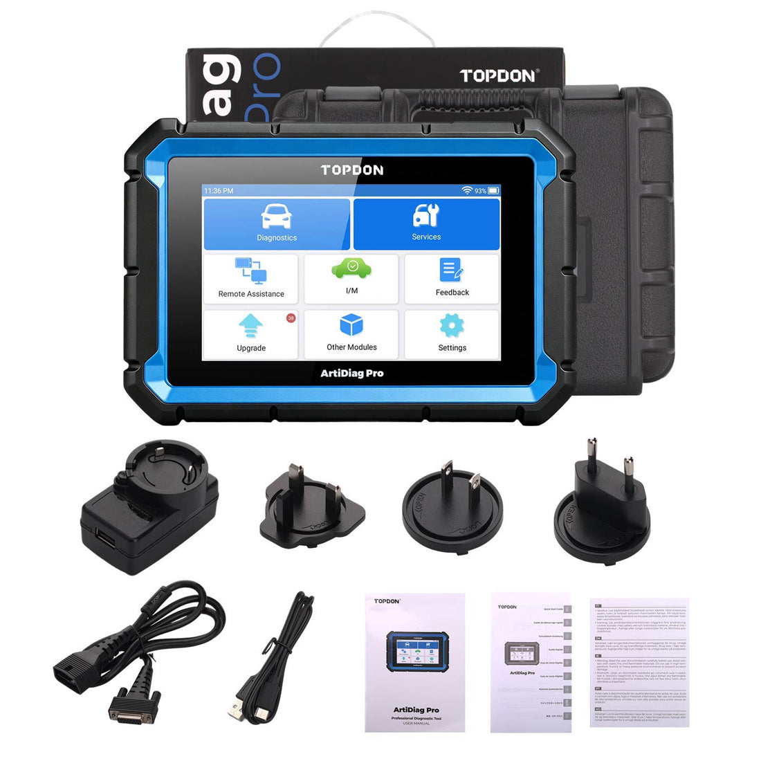 TOPDON ArtiDiag Pro V2.0 Mittelklasse-Diagnosegerät 35 Wartungsdienste ECU-Codierung Bidirektionale Steuerung Vollständige Systemdiagnose für über 100 Marken