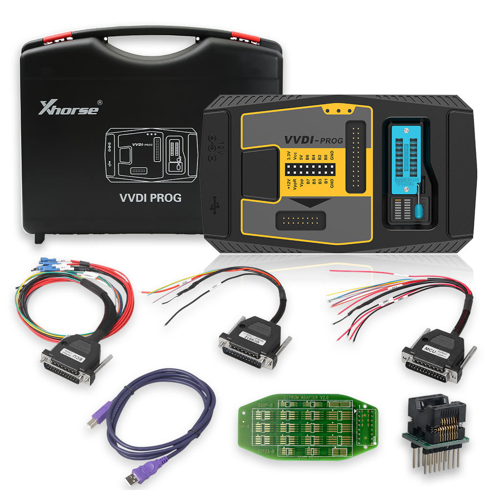 Xhorse VVDI Prog Programmierer Mehrsprachige Version mit 10 Adaptertypen