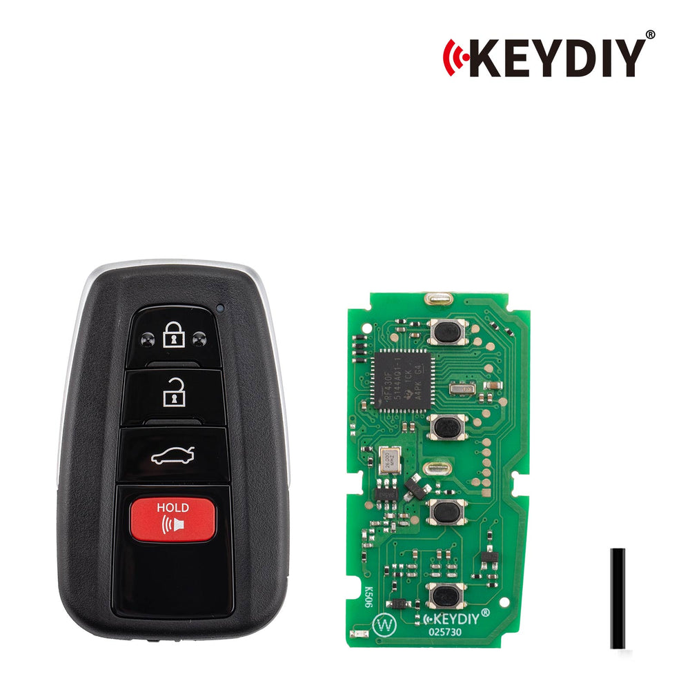 KEYDIY KD TB36-4 untuk Toyota dan Lexus, Kunci Remote Pintar Universal dengan 3+1 Tombol dan Transponder 8A