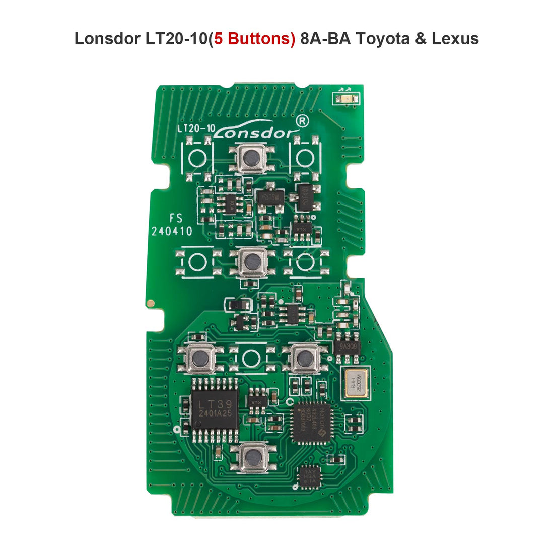 Placa PCB de Llave Inteligente Lonsdor LT20-10 5 Botones 8A-BA para Toyota Lexus 2023 – para K518 K518PRO KH100+ Frecuencia Ajustable