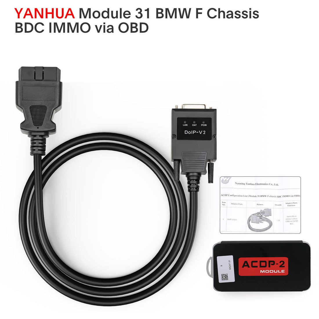 Yanhua Mini ACDP-2 Modul 31 mit Lizenz A501 für BMW F-Chassis BDC Schlüsselprogrammierung und Kilometerzähler-Reset via OBD