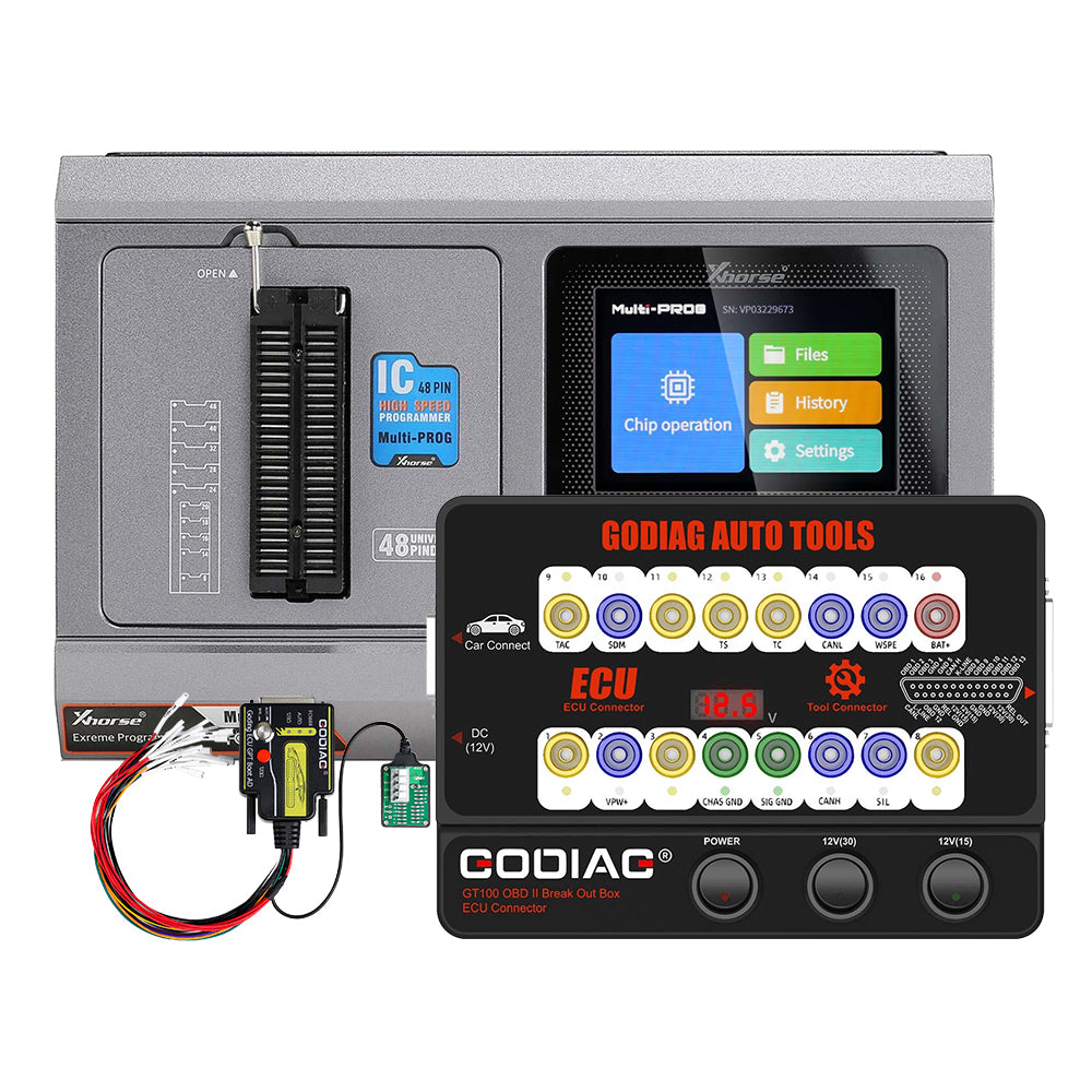 Xhorse Multi-Prog ECU- und TCU-Programmierer mit GODIAG GT100 und ECU GPT Boot AD Anschluss zum Auslesen und Beschreiben von Steuergeräten