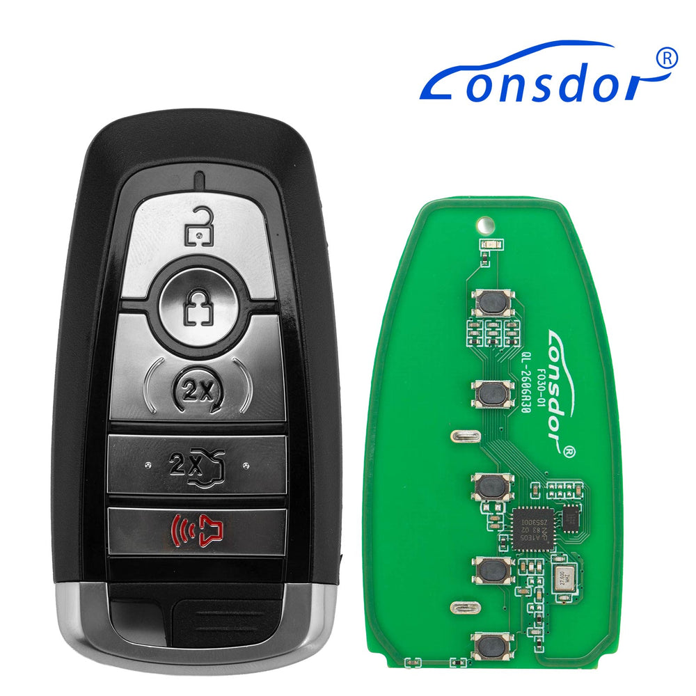 Kunci Pintar Seri FO30 LONSDOR FO30-02 Frekuensi Rendah 315/433 MHz 5 Tombol untuk Ford