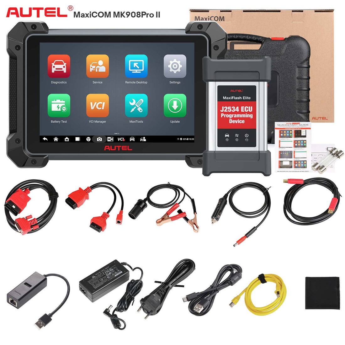 Autel MaxiCOM MK908 PRO II Automobil-Diagnose-Tablet unterstützt VIN-Scan sowie Vor- und Nach-Scan
