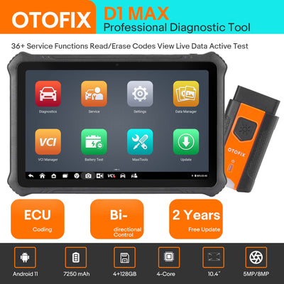OTOFIX D1 Max OBD2 Bi-Directional Diagnostic Scanner - Advanced ECU Coding, DoIP CAN FD & 40+ Maintenance Services